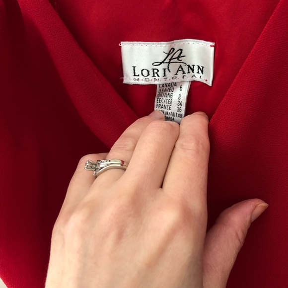 Lori Ann Red Slip Dress - Picture 2 of 4